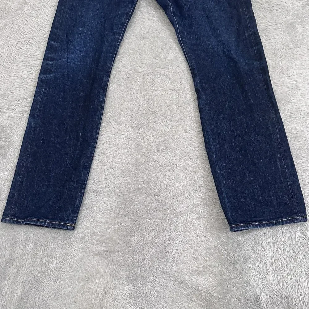 J Crew Selvedge Jeans Men's 32x32 Button Fly Blue Denim 770 Stretch Straight